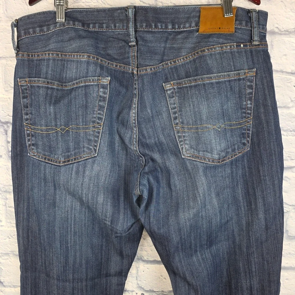Lucky Brand 221 Original Straight Mens Jeans Dark Wash Blue Denim Size 38X30